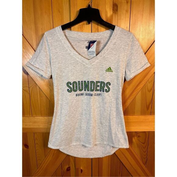 Adidas Women's Seattle Sounders short sleeve, V-neck, NWT size medium  (4139) - Picture 1 of 5